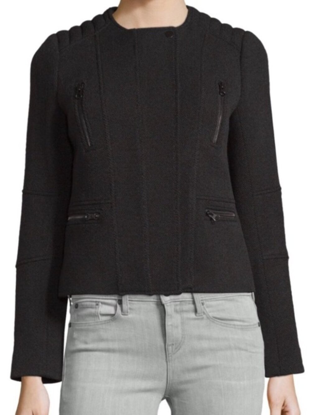 Vince Boucle Wool Blend Moto Jacket 6 NWOT